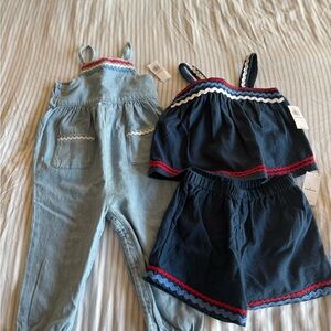 Old Navy Kids Denim Overalls and Navy Set